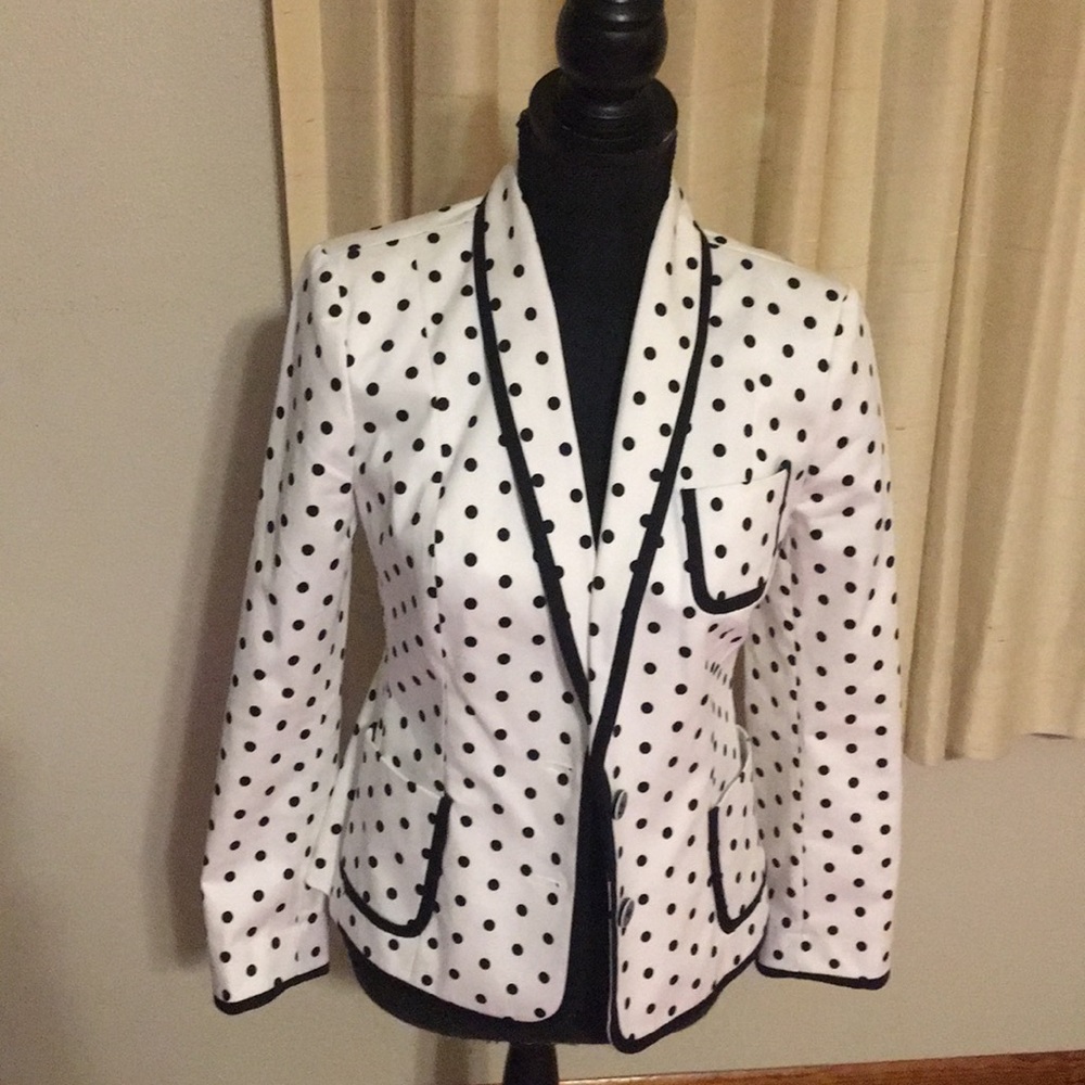 Black and white polka dot express blazer